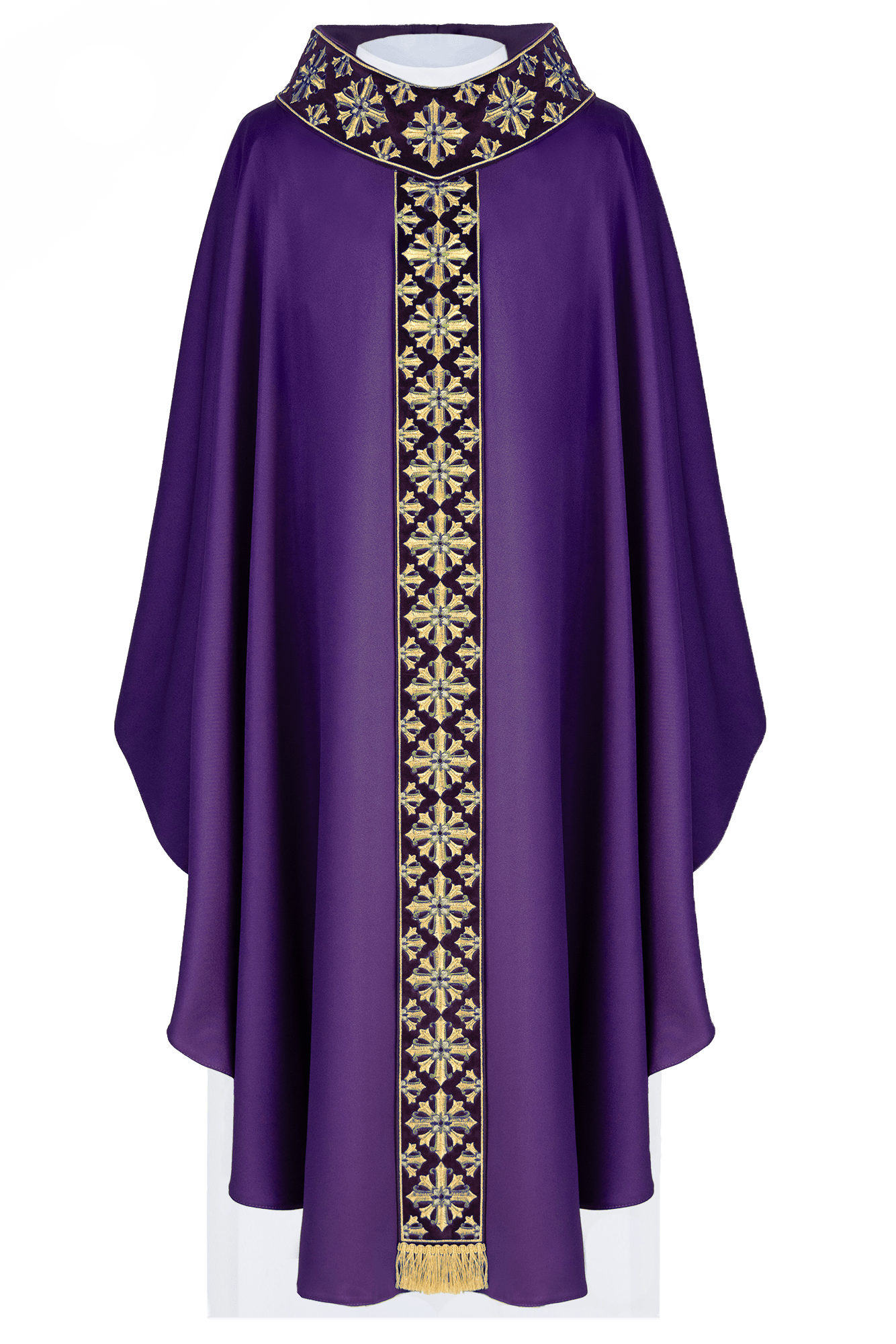 Casula Liturgica con ricamo lucido in colore viola