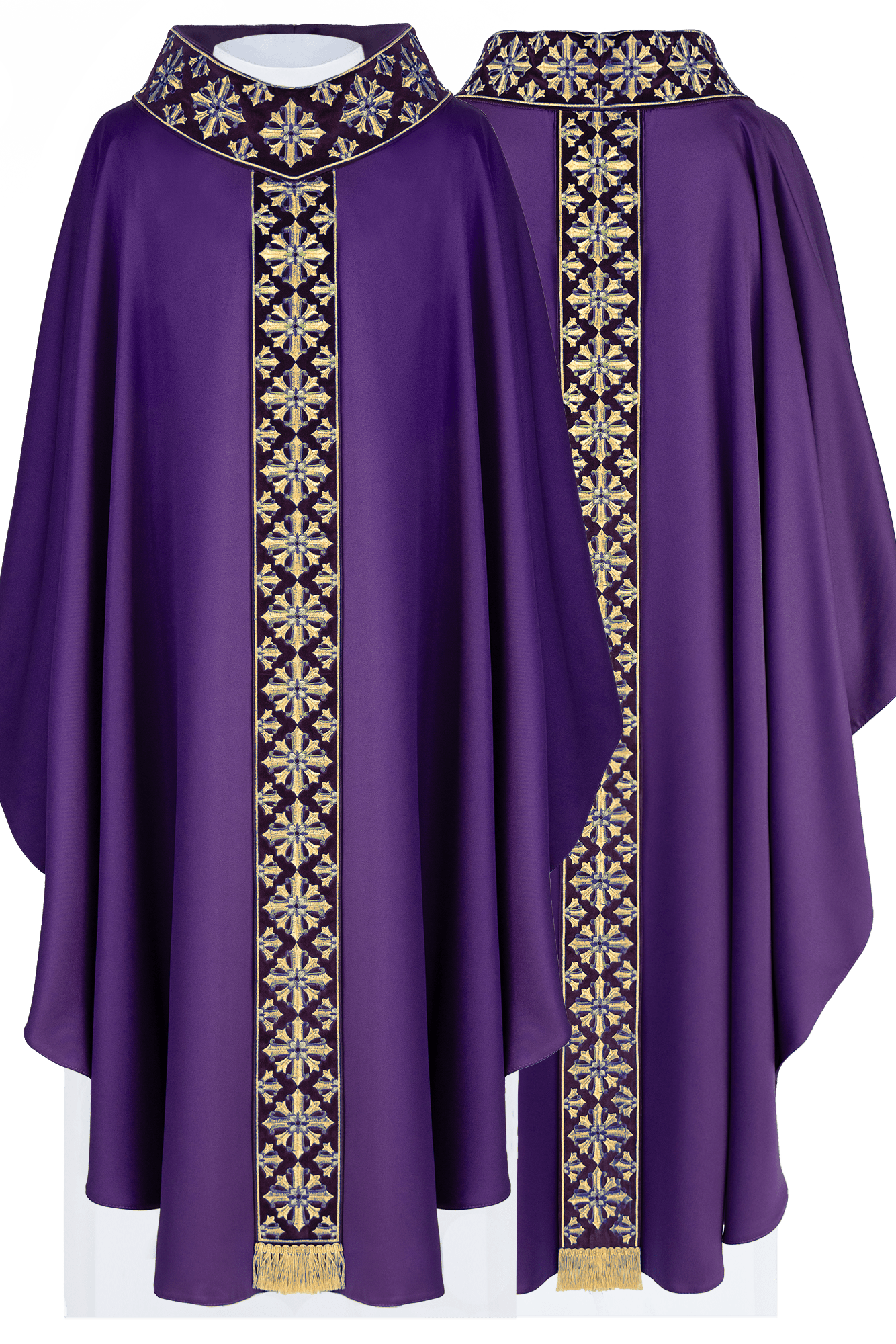 Casula Liturgica con ricamo lucido in colore viola