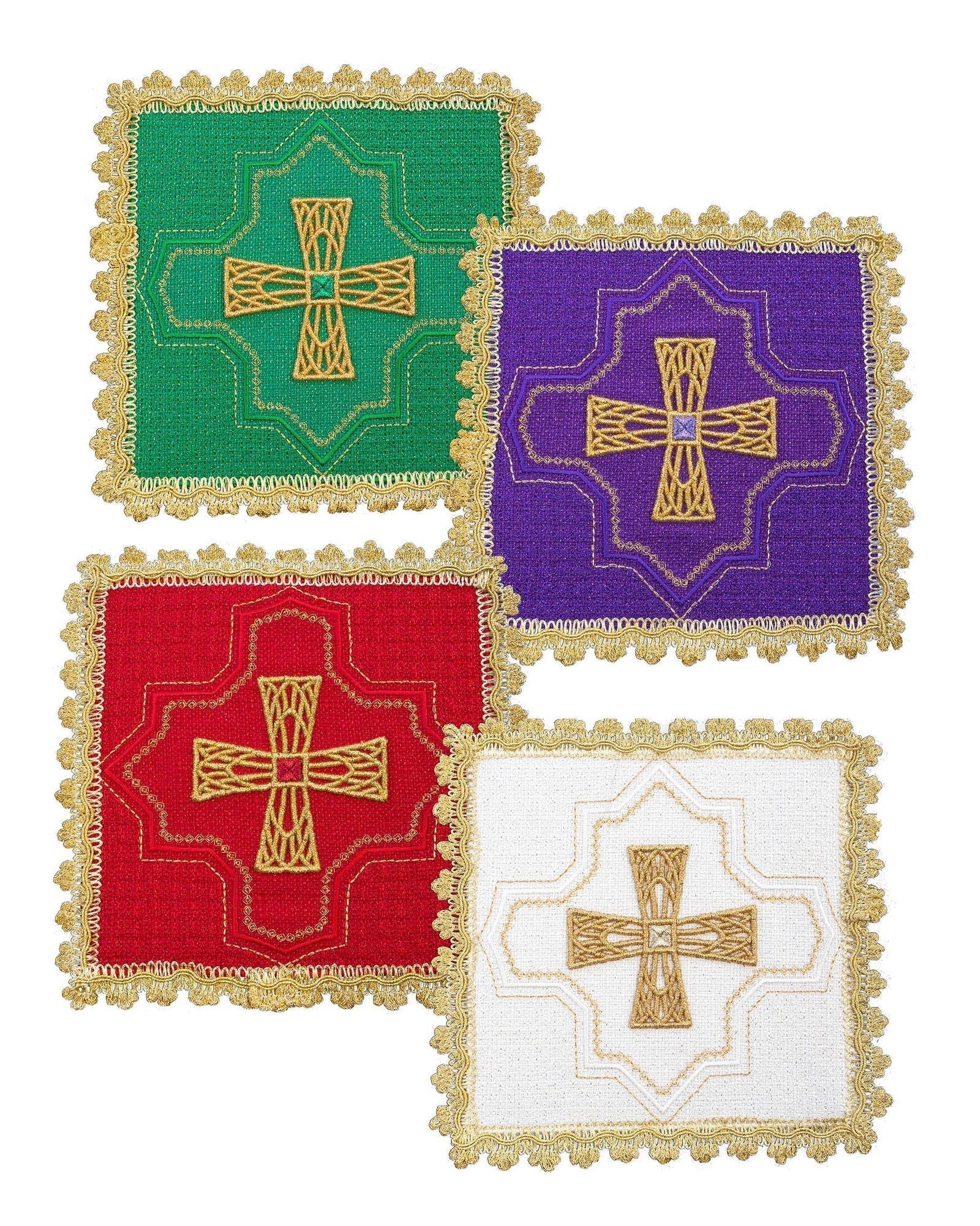 Palla Copricalice set quattro pezzi nei quattro colori liturgici KPA4/184 18*18 - PERILPRETE.IT