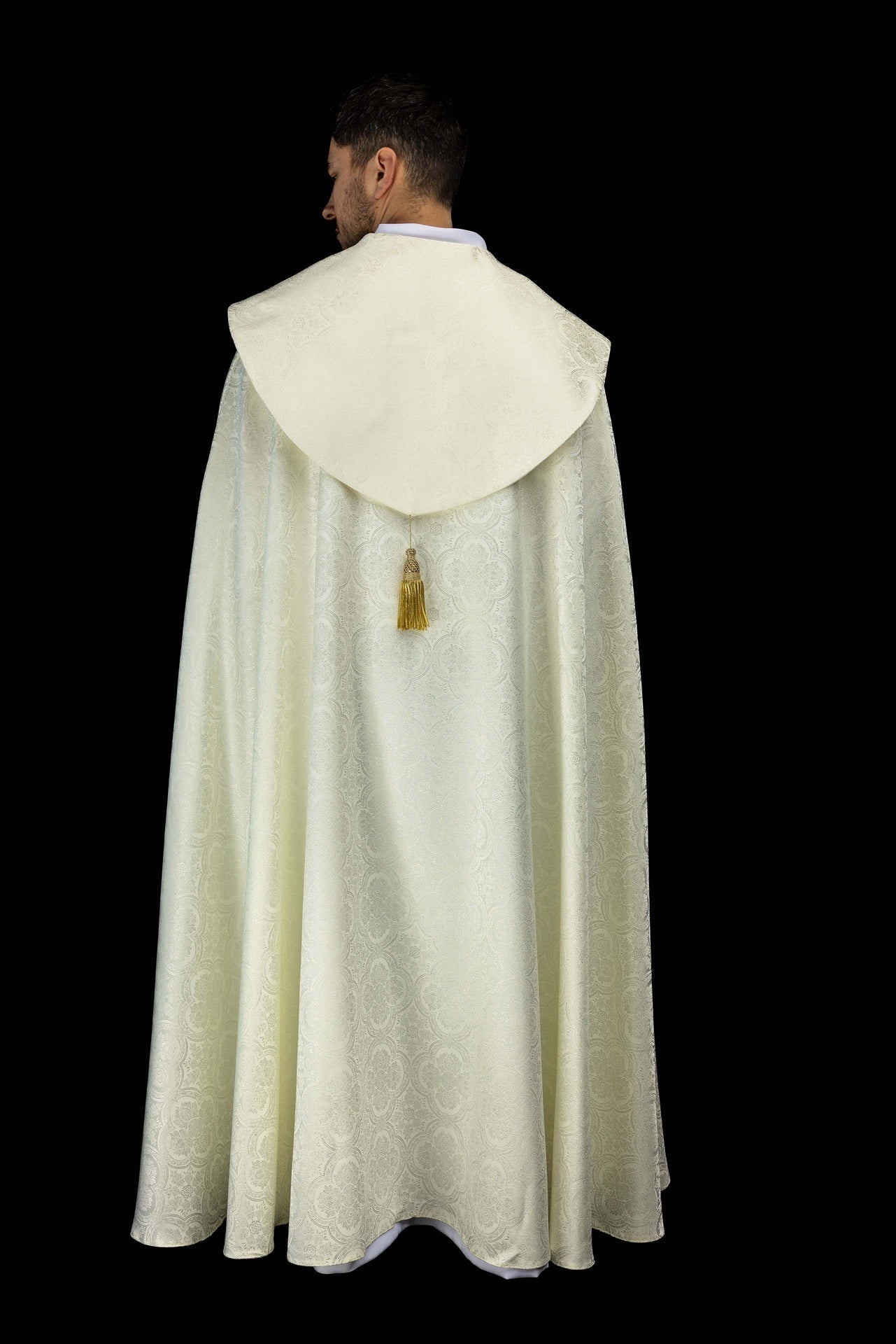 Piviale liturgico in jacquard color ecru KKP/161/05/11 145cm - PERILPRETE.IT