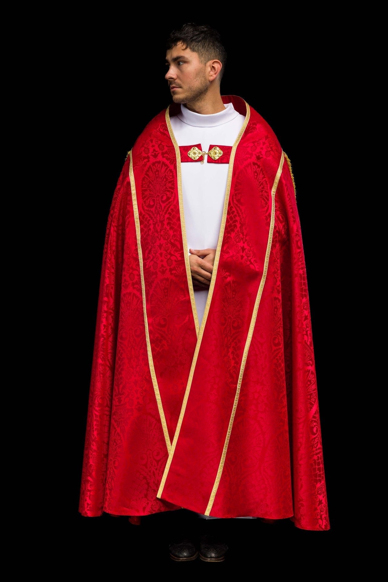 Piviale romano in tessuto jacquard – Rosso KKP/159/02/83 145cm - PERILPRETE.IT