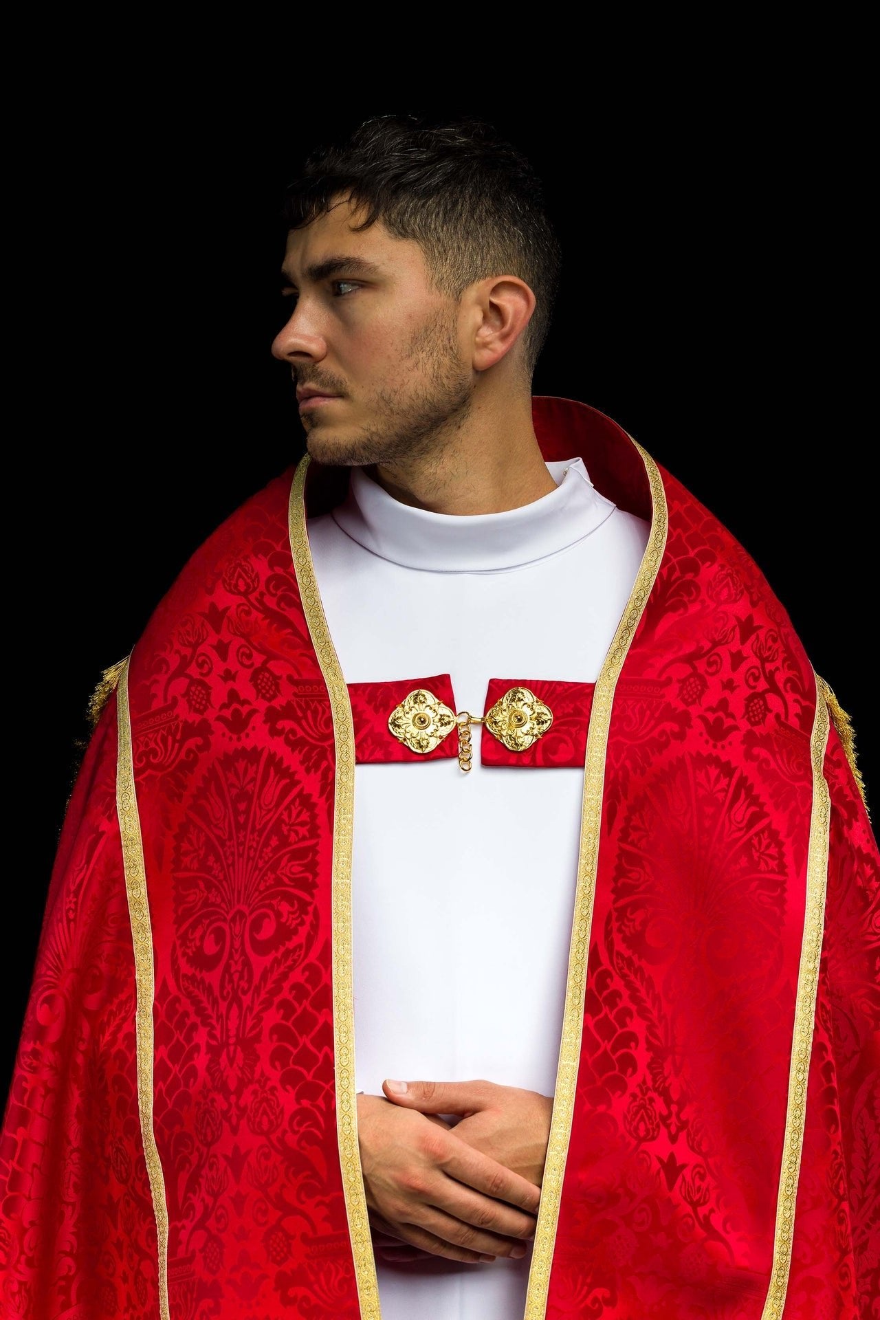Piviale romano in tessuto jacquard – Rosso KKP/159/02/83 145cm - PERILPRETE.IT