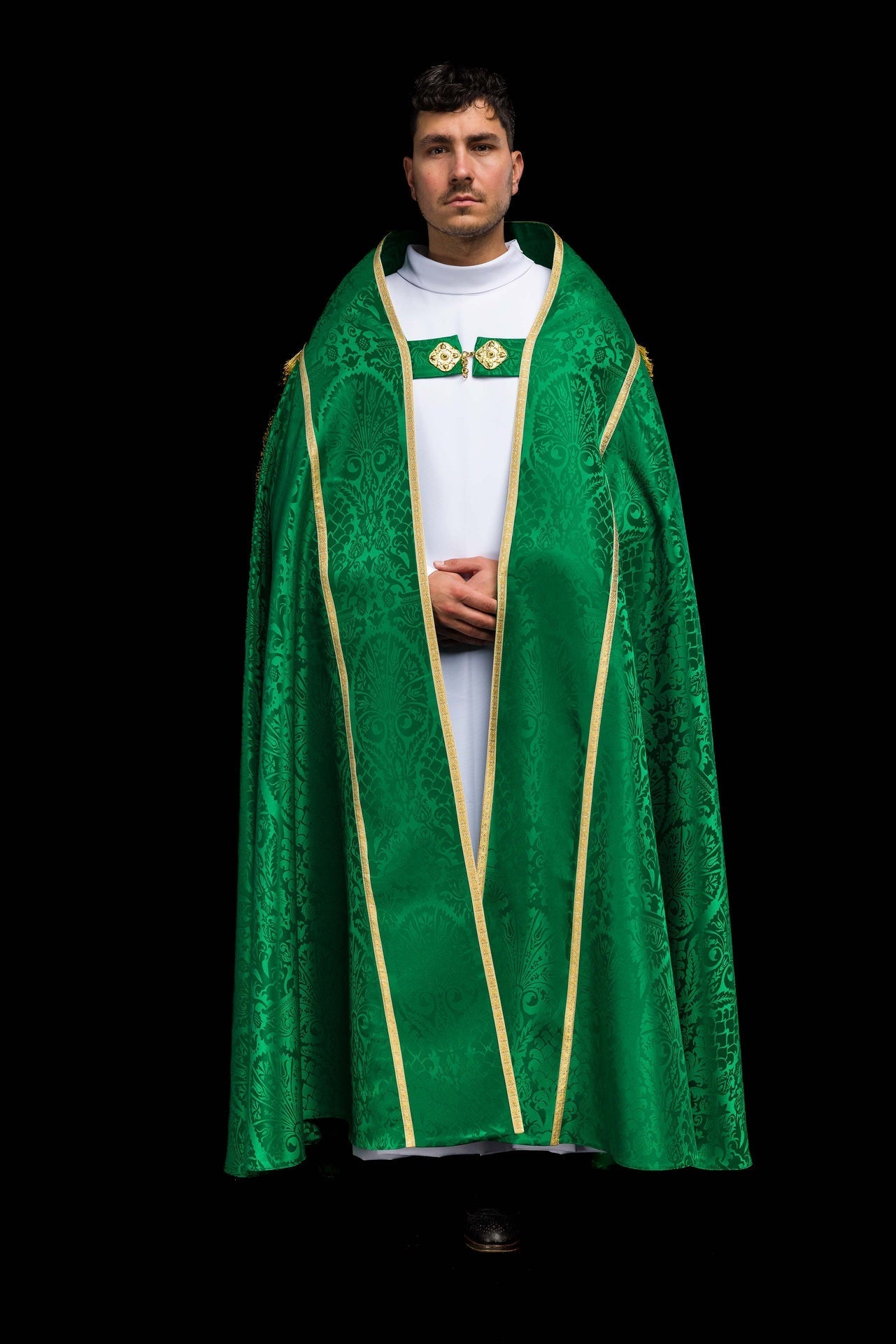 Piviale romano in tessuto jacquard – Verde KKP/159/01/83 145cm - PERILPRETE.IT
