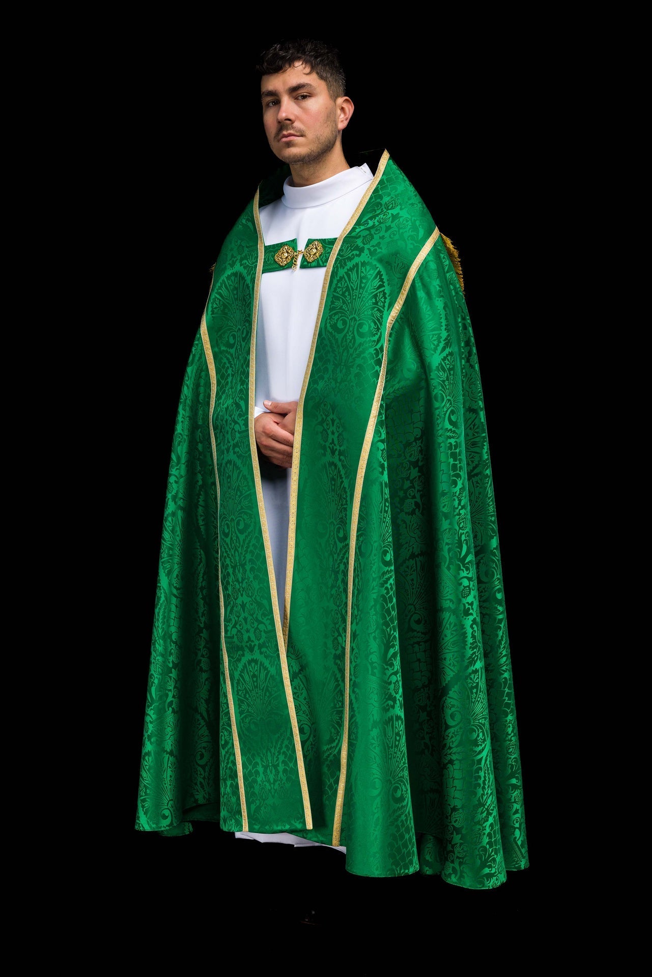 Piviale romano in tessuto jacquard – Verde KKP/159/01/83 145cm - PERILPRETE.IT