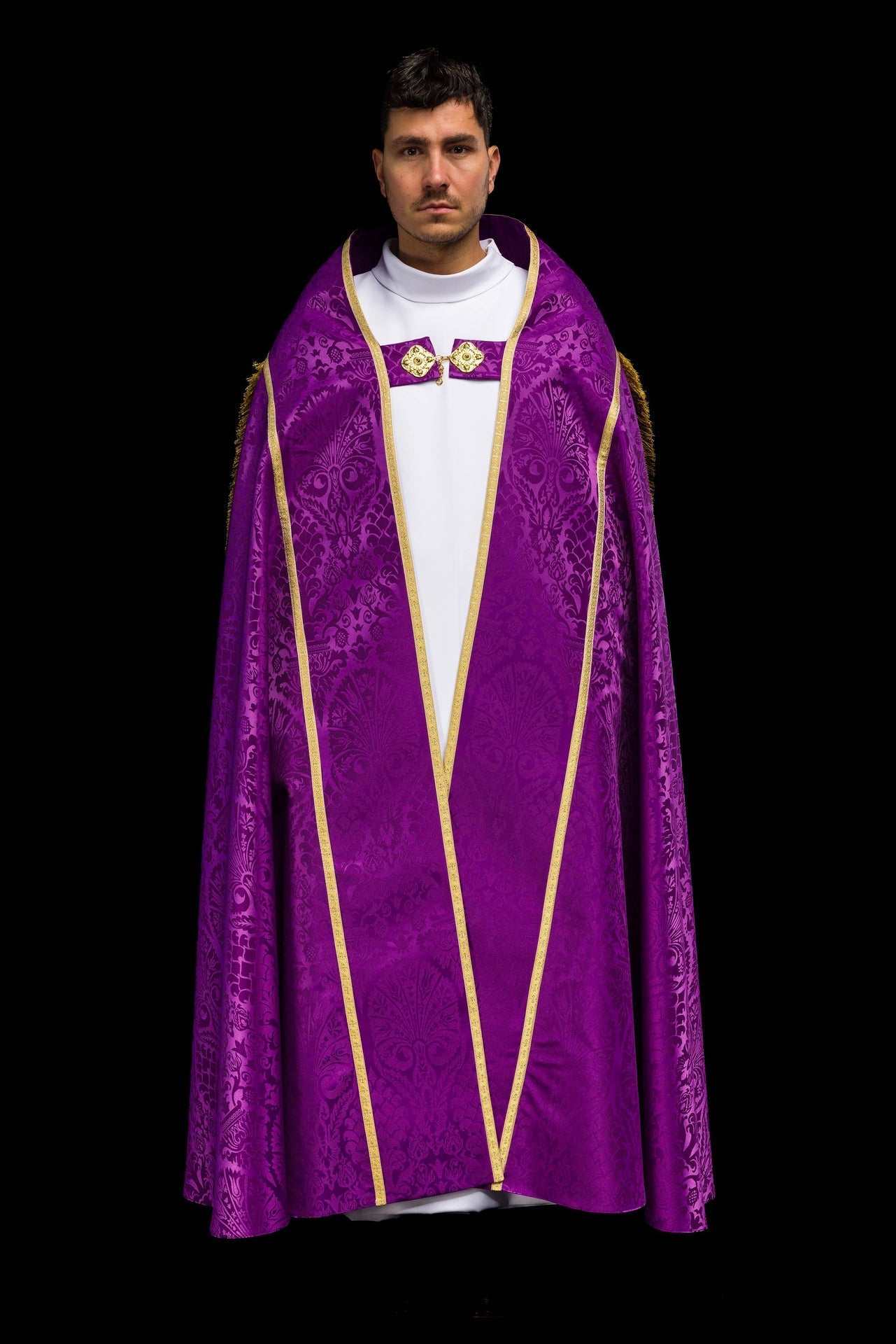 Piviale romano in tessuto jacquard – Viola KKP/159/03/83 145cm - PERILPRETE.IT