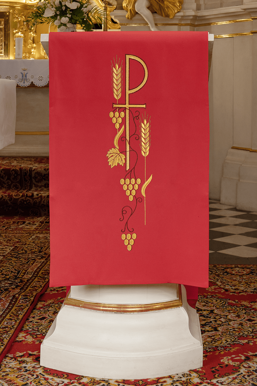 Rosso coprileggio con simbolo ricamato PAX KMO/001/02/01 CZERWONY 55*250 - PERILPRETE.IT