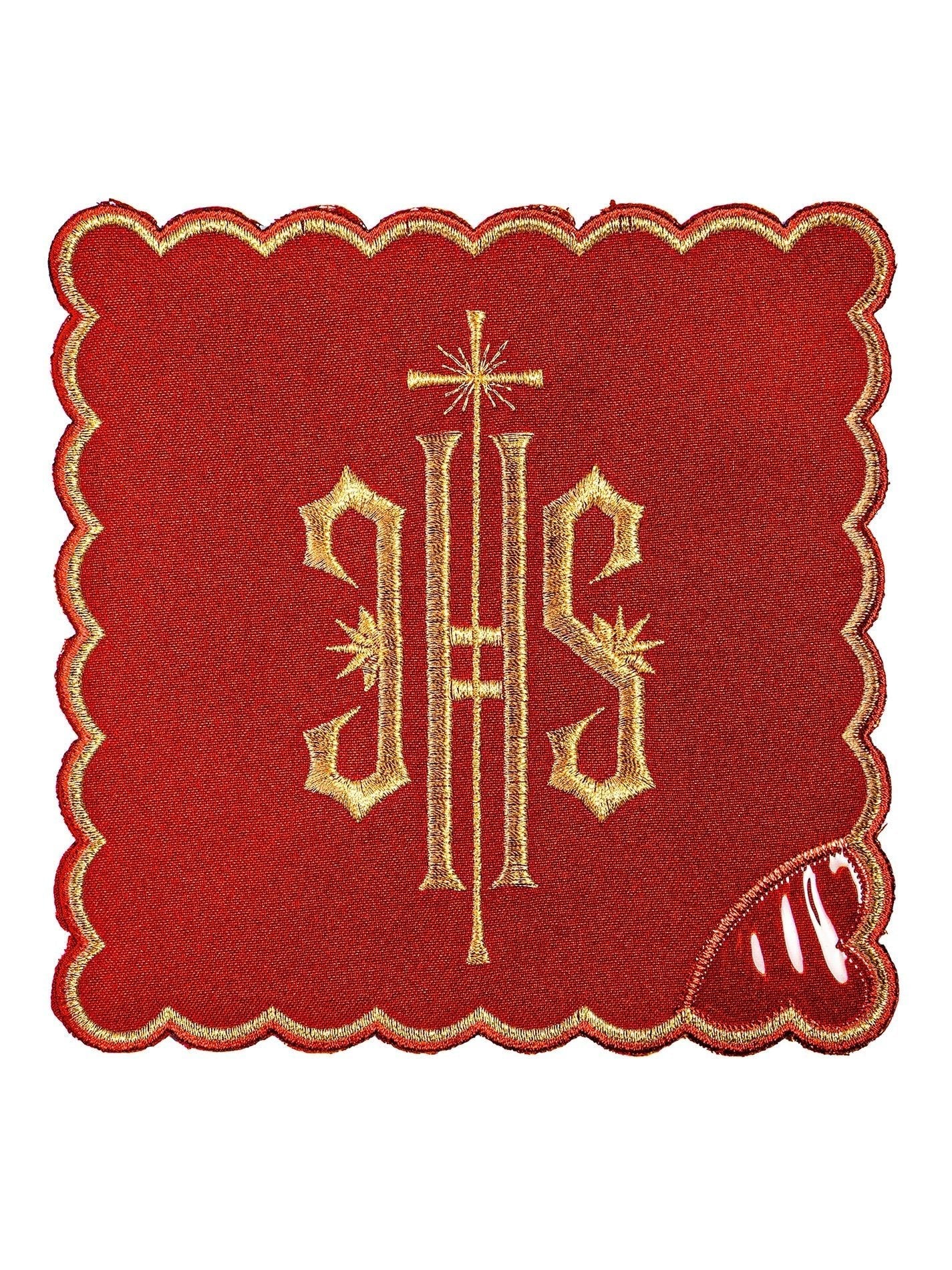 Serizio da Messa ricamato IHS rosso KK/029/02 - PERILPRETE.IT