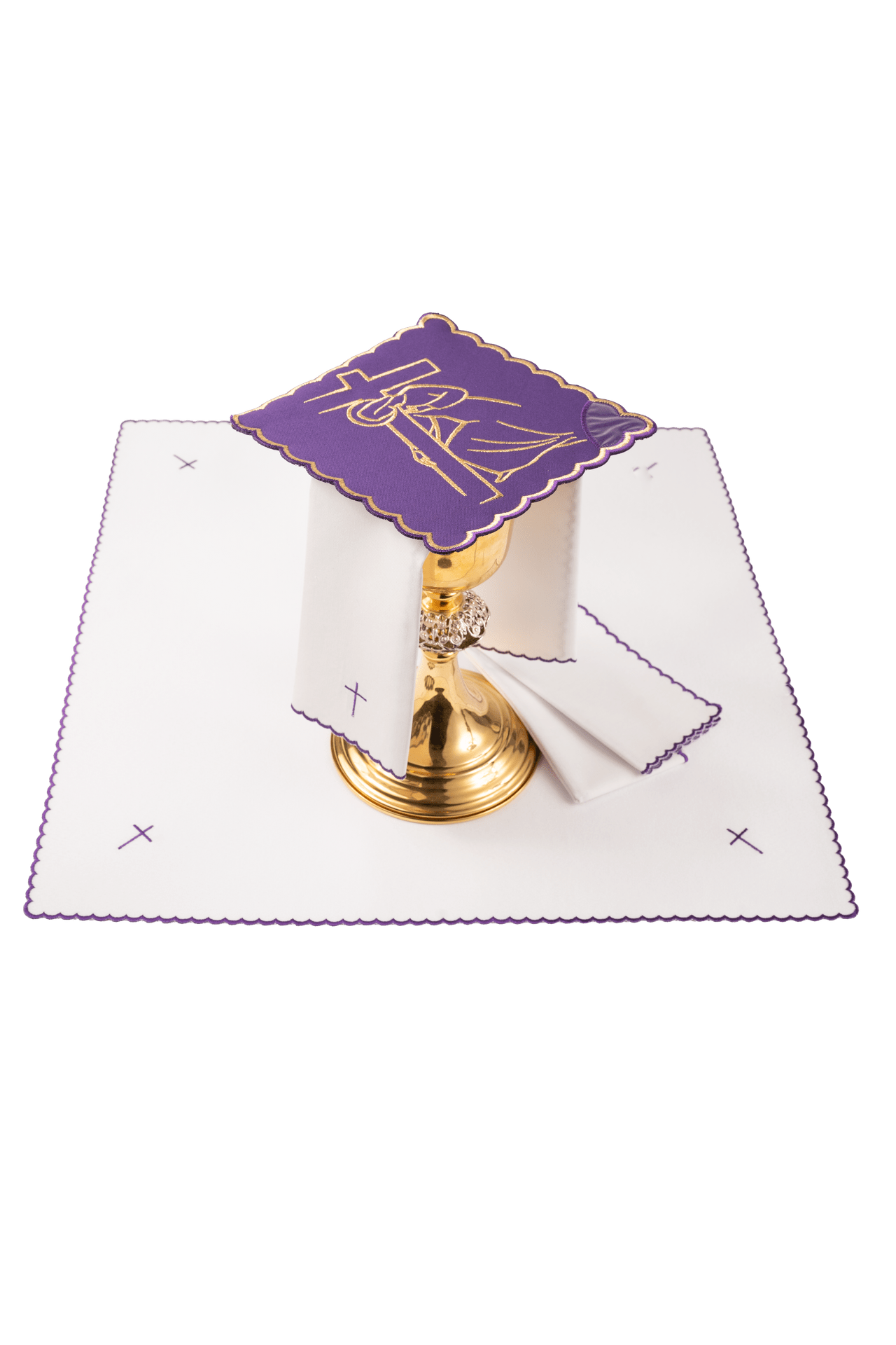 Servizio da messa ricamato con la Via Crucis KDT/5055/03/C1 - PERILPRETE.IT