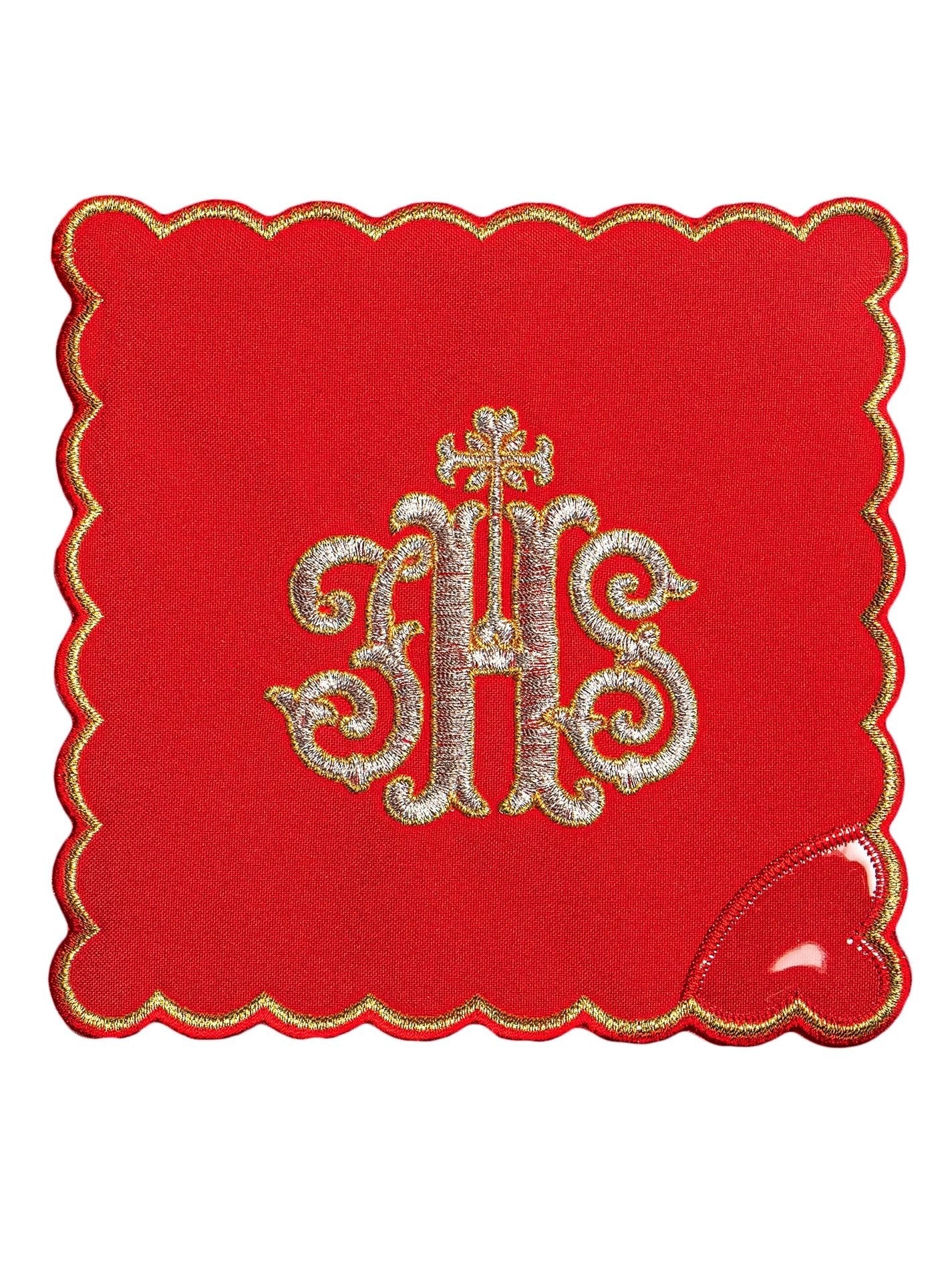 Servizio da Messa ricamato IHS rossa KK/072/02 - PERILPRETE.IT