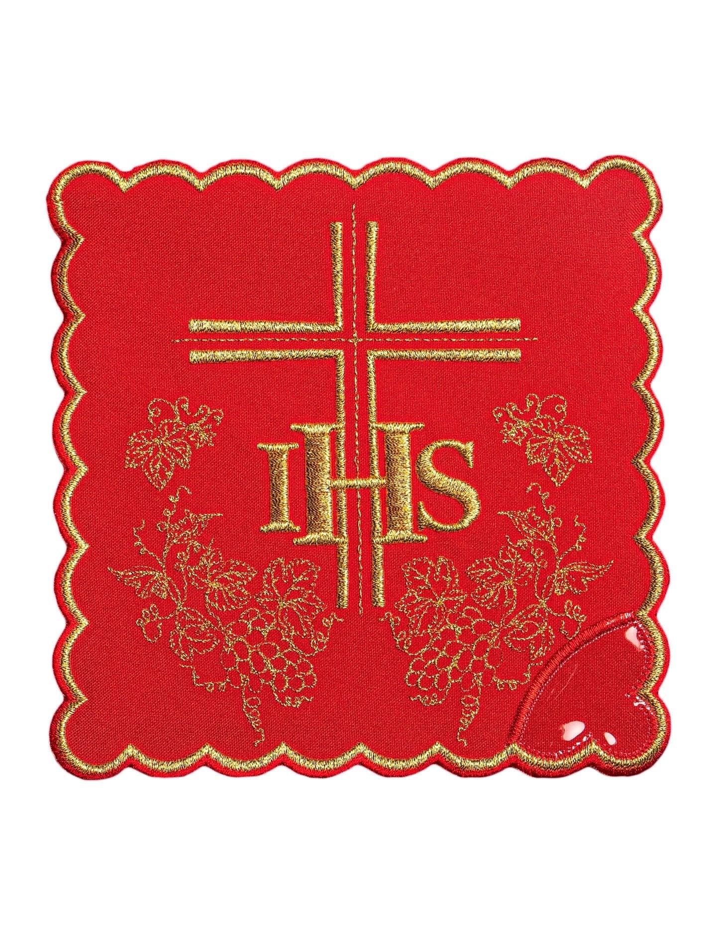 Servizio da Messa ricamato rossa IHS KK/156/02 - PERILPRETE.IT