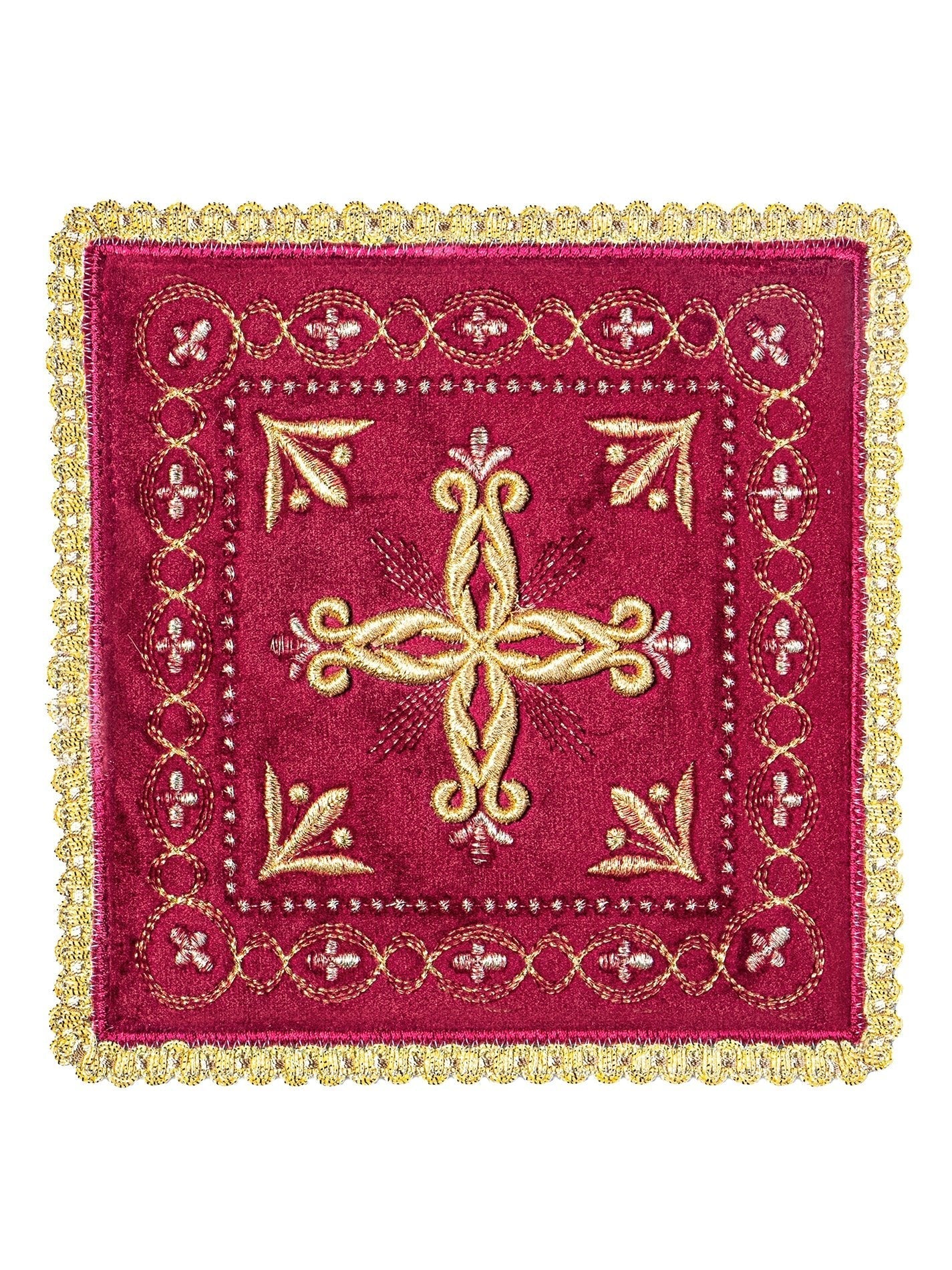Servizio da Messa ricamato velluto rosso KK/5006/C1 - PERILPRETE.IT