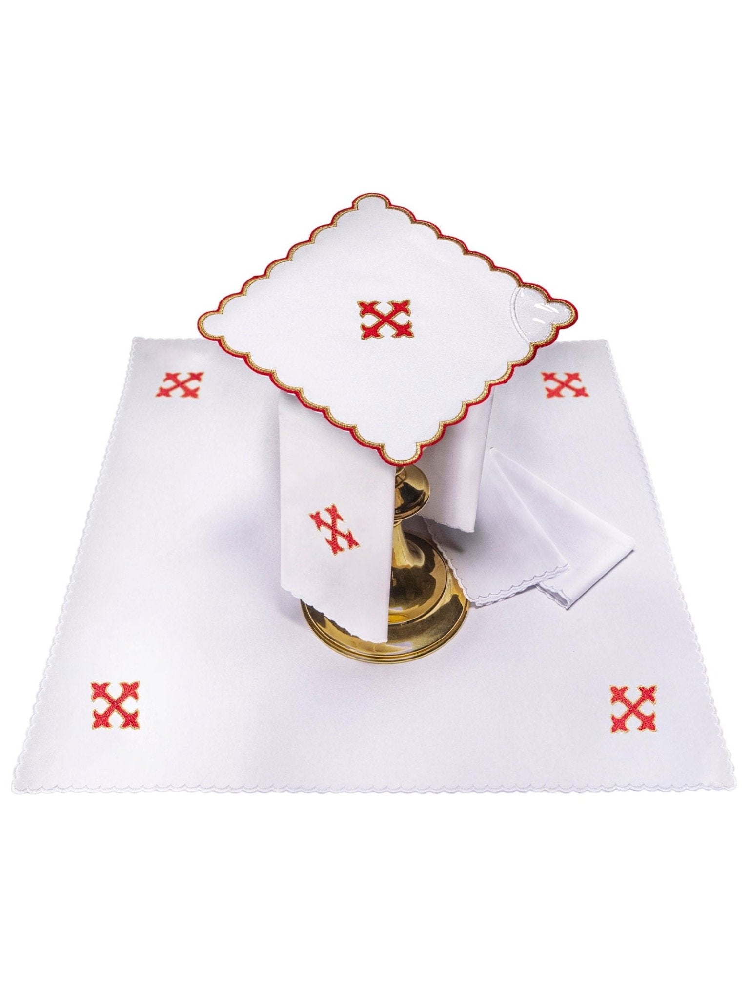Servizio Messa con ricamo rosso KK/075/C2 - PERILPRETE.IT