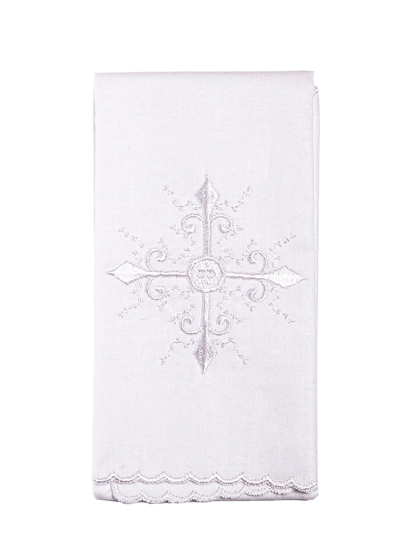Servizio Messa in lino con ricamo argento KK/057 - PERILPRETE.IT