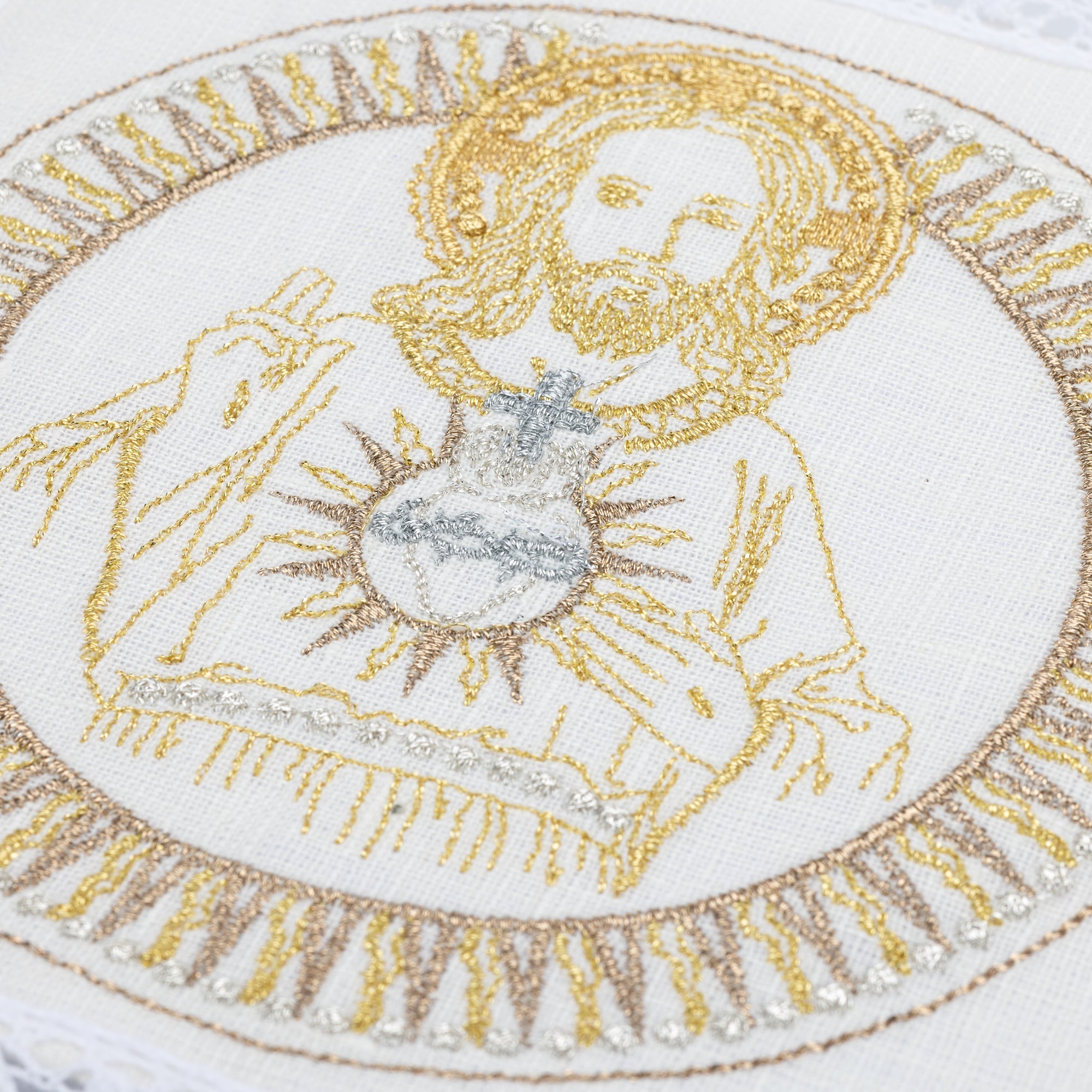 Servizio Messa in lino rcamato Sacro Cuore di Gesù KKL/079 - PERILPRETE.IT