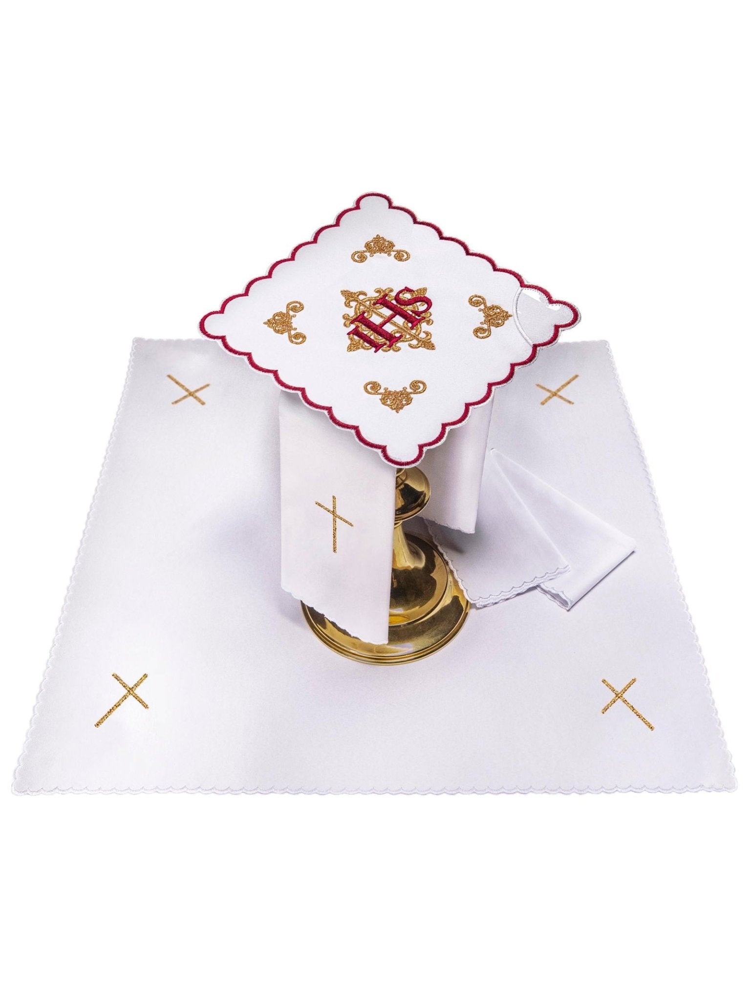 Servizio Messa ricamo rosso e d'oro KK/157 - PERILPRETE.IT