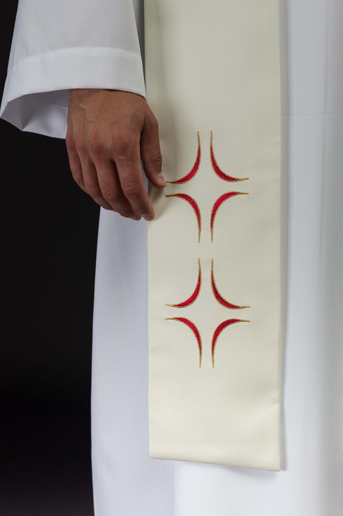 Stola ricamata Agnello di Dio KST/017/05/01 ECRU - PERILPRETE.IT