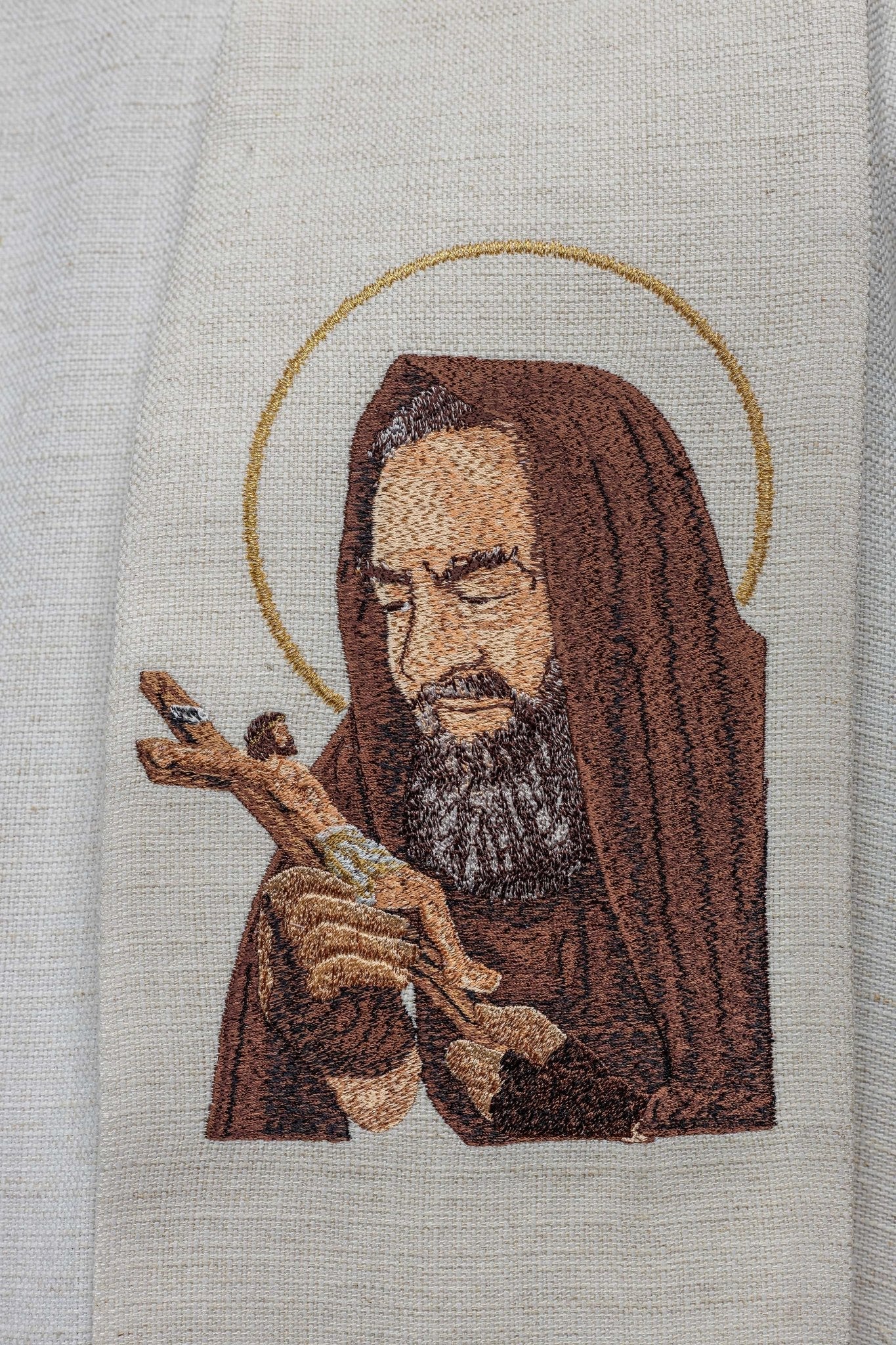 Stola ricamata con l'immagine di Padre Pio KSW2/006/05/49 - PERILPRETE.IT