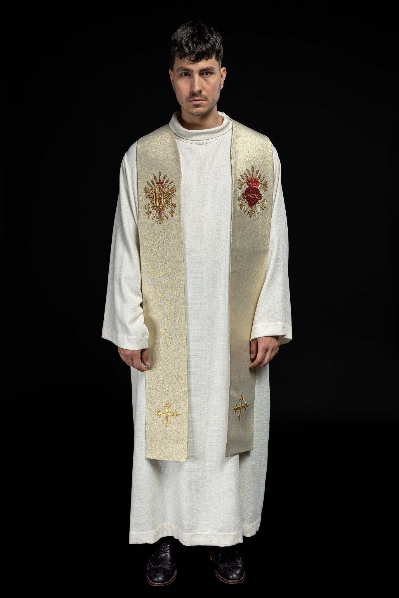 Stola sacerdotale dorata ricamata KST/159/10/37 ZŁOTY - PERILPRETE.IT
