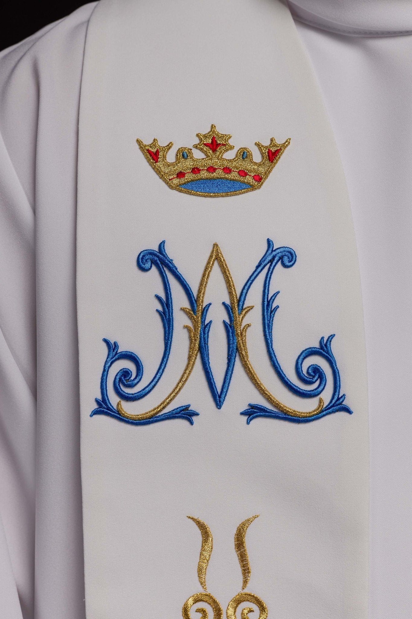 Stola sacerdotale ricamata bianca Mariano KST/056/04/01 BIAŁY - PERILPRETE.IT