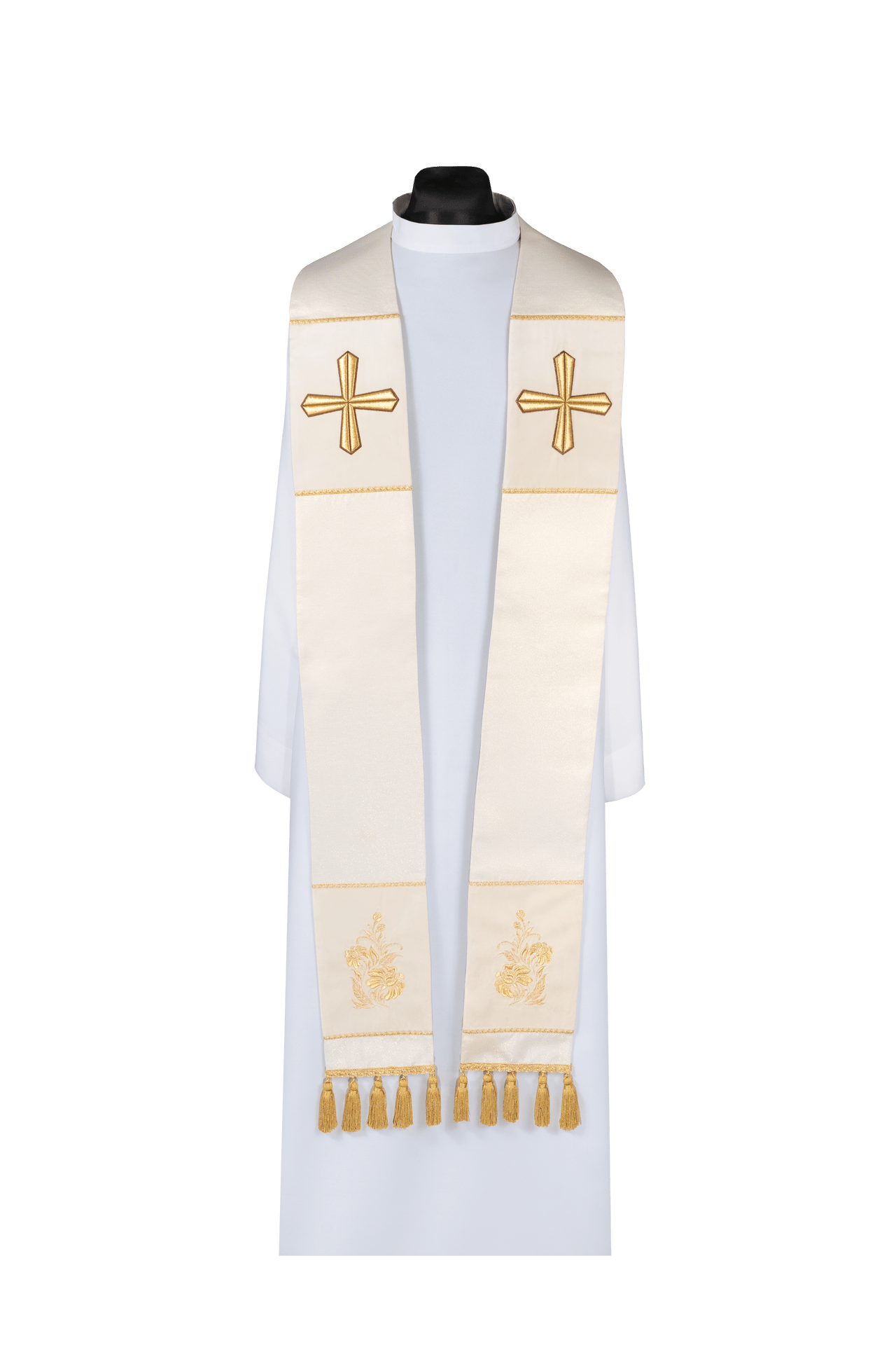 Stola sacerdotale ricamata con Croce colore écru KDT/2042/05 - PERILPRETE.IT