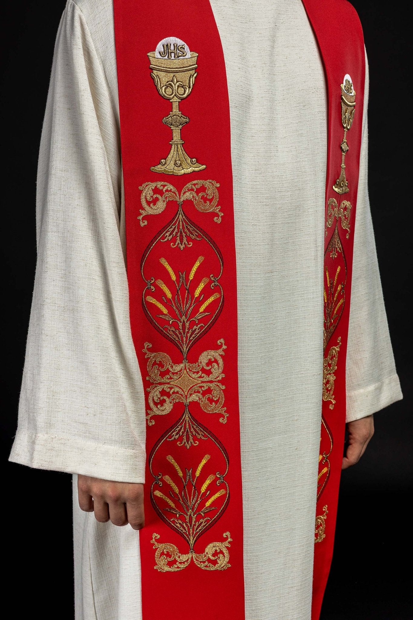 Stola sacerdotale rossa calice IHS KST/042/02/01 CZERWONY - PERILPRETE.IT