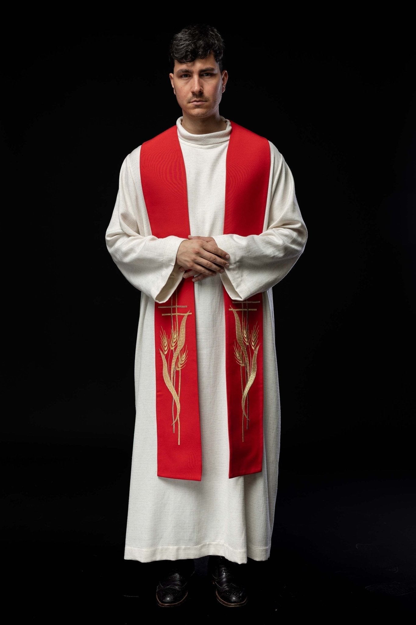 Stola sacerdotale rossa ricamata KST/083/02/01 CZERWONY - PERILPRETE.IT
