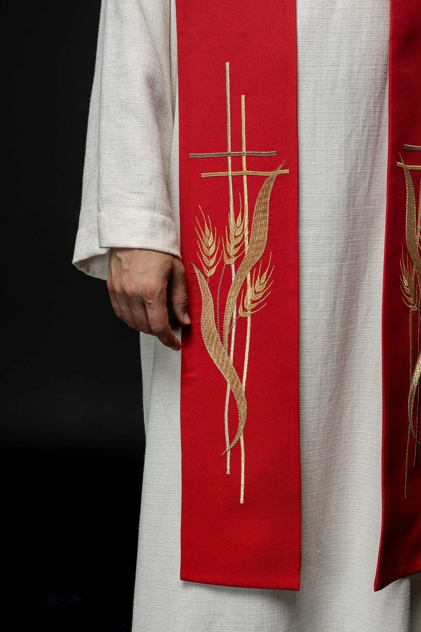 Stola sacerdotale rossa ricamata KST/083/02/01 CZERWONY - PERILPRETE.IT