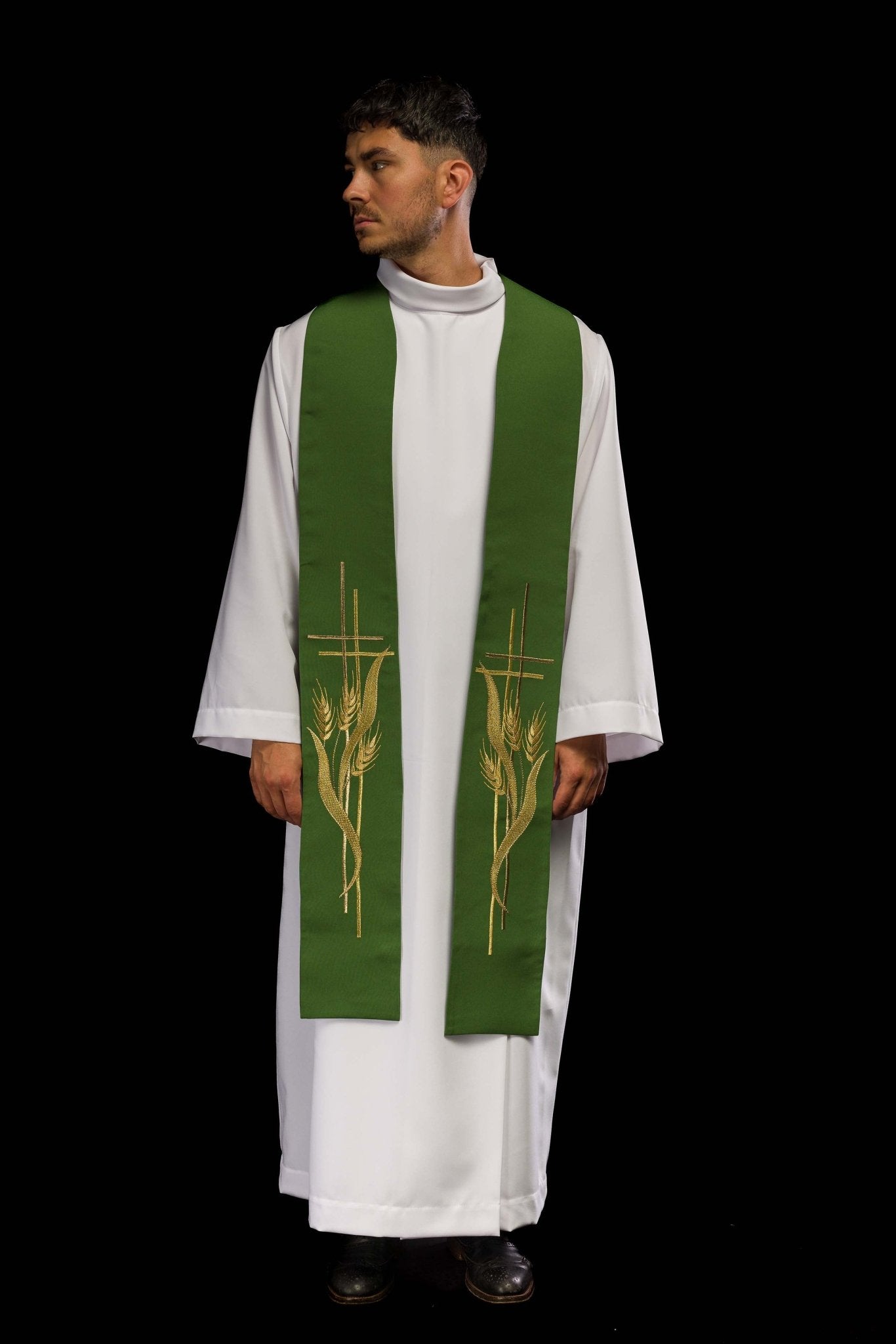 Stola sacerdotale verde ricamata KST/083/01/01 ZIELONY - PERILPRETE.IT