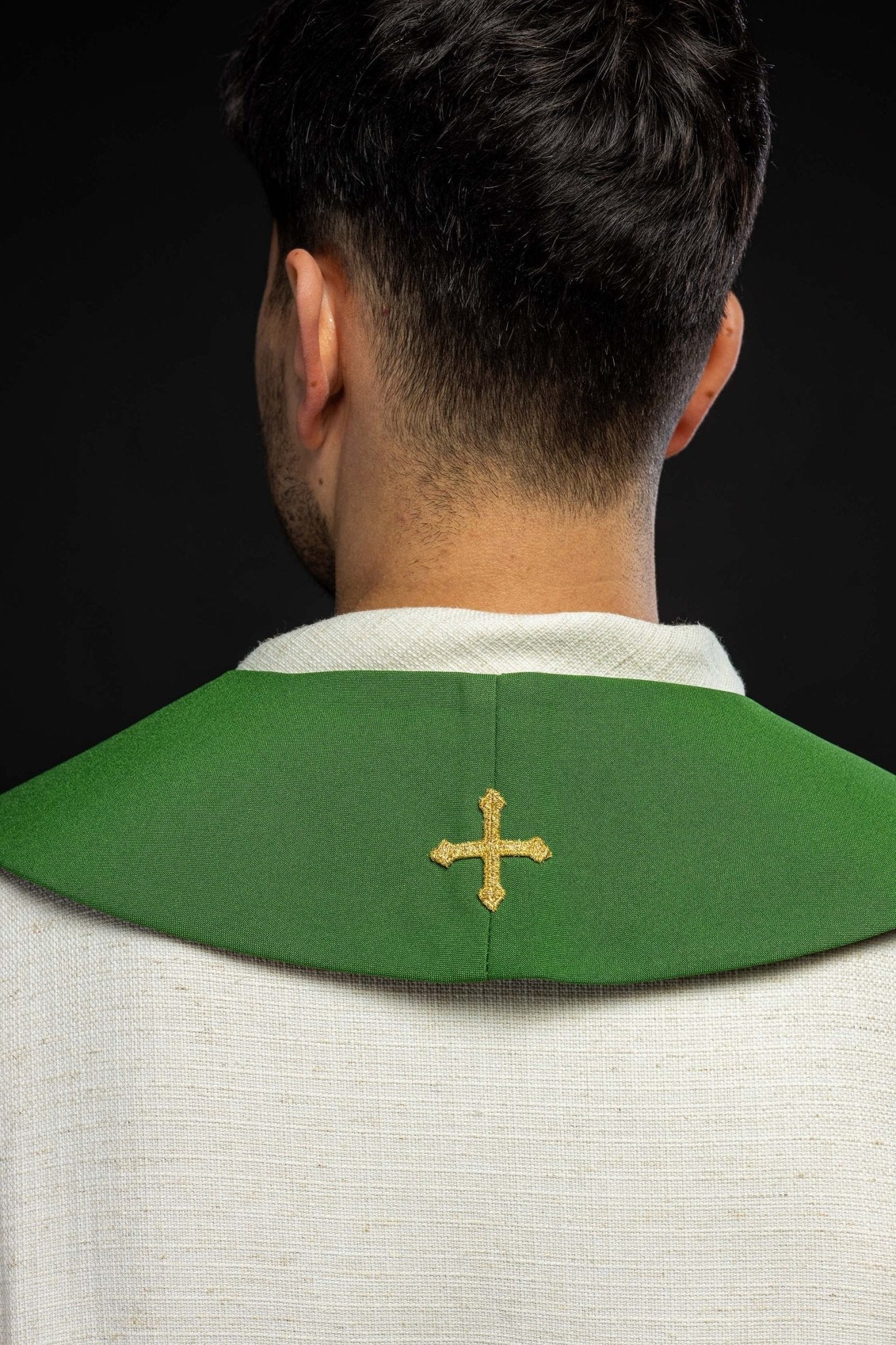 Stola sacerdotale verde ricamata Calice, Spighe e Uva KST/009/01/01 ZIELONY - PERILPRETE.IT