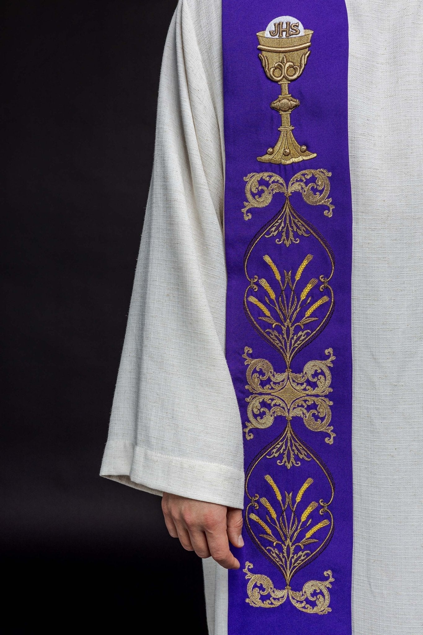 Stola sacerdotale viola Calice IHS KST/042/03/01 FIOLET - PERILPRETE.IT
