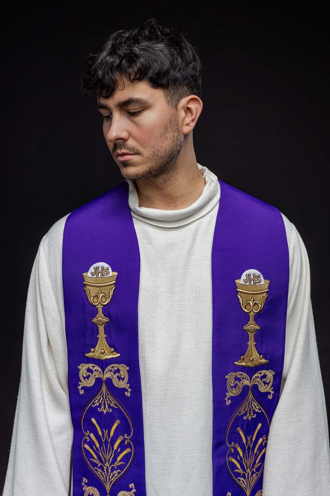 Stola sacerdotale viola Calice IHS KST/042/03/01 FIOLET - PERILPRETE.IT