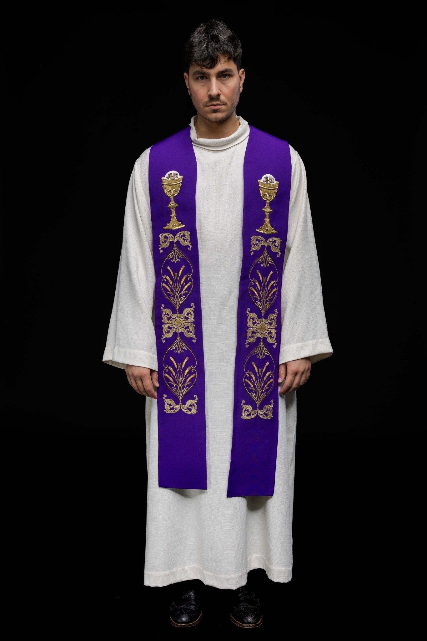 Stola sacerdotale viola Calice IHS KST/042/03/01 FIOLET - PERILPRETE.IT