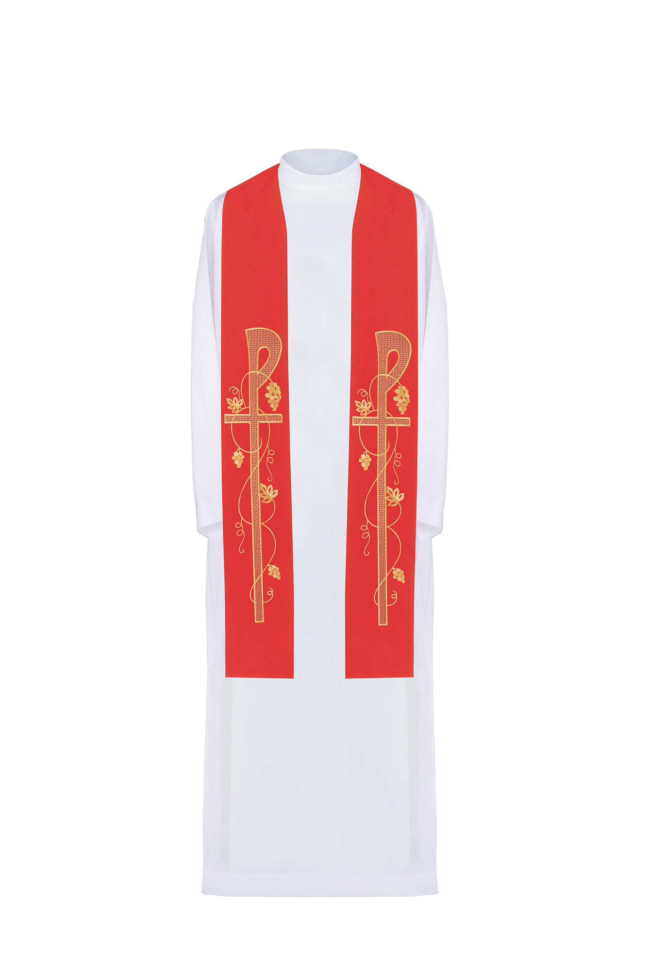 Stola sacerdotale rossa ricamata