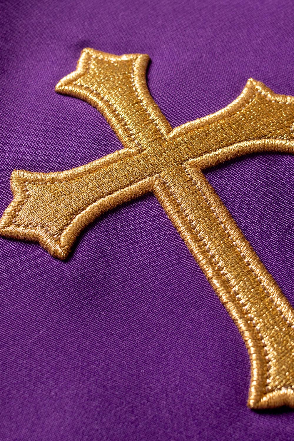 Stola sacerdotale viola ricamata Croce