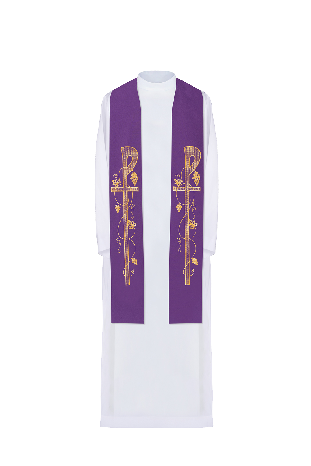 Stola sacerdotale viola ricamata