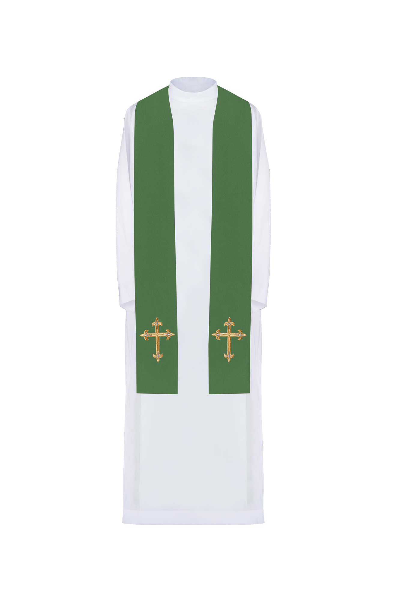 Stola sacerdotale ricamata Croce verde