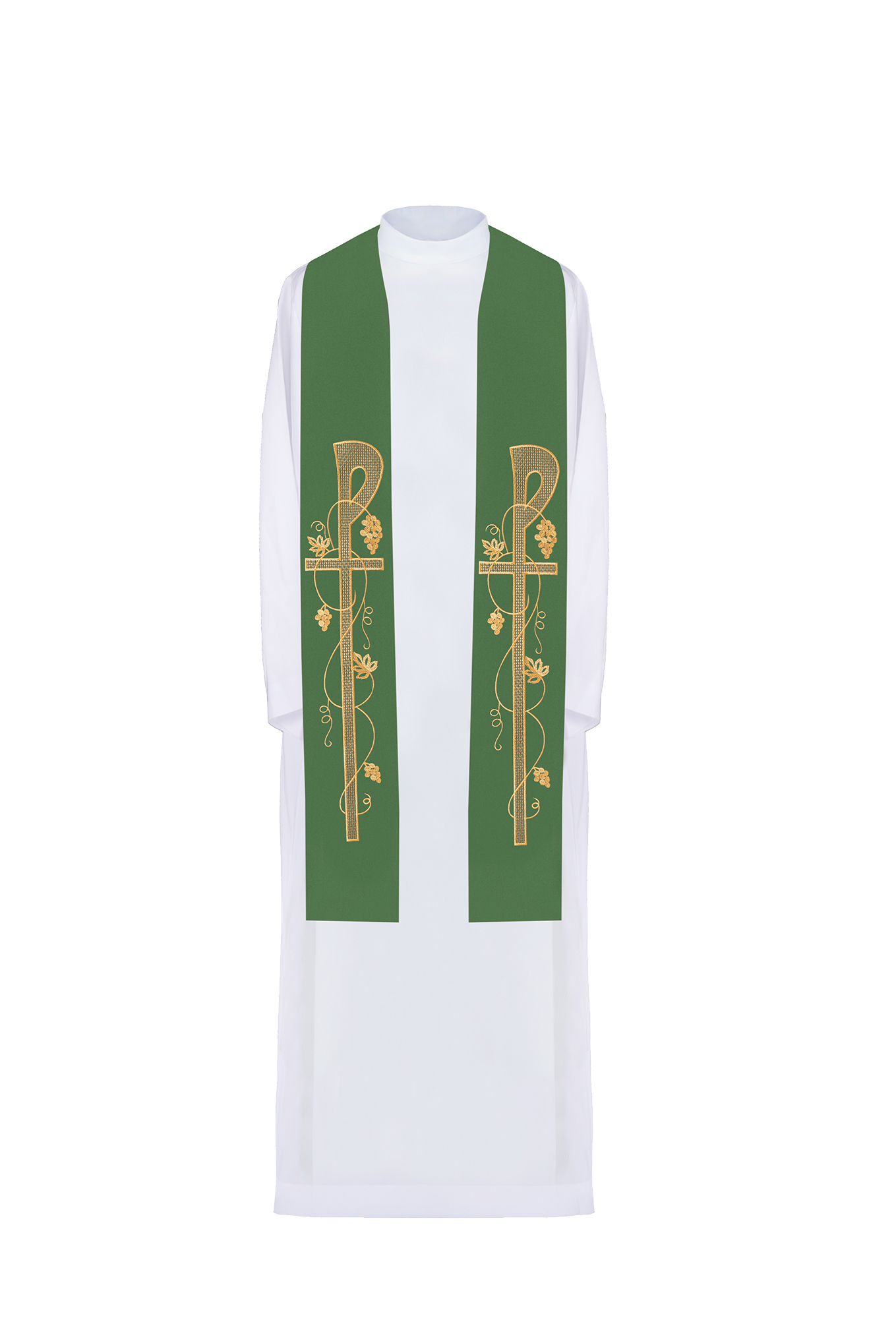 Stola sacerdotale verde ricamata